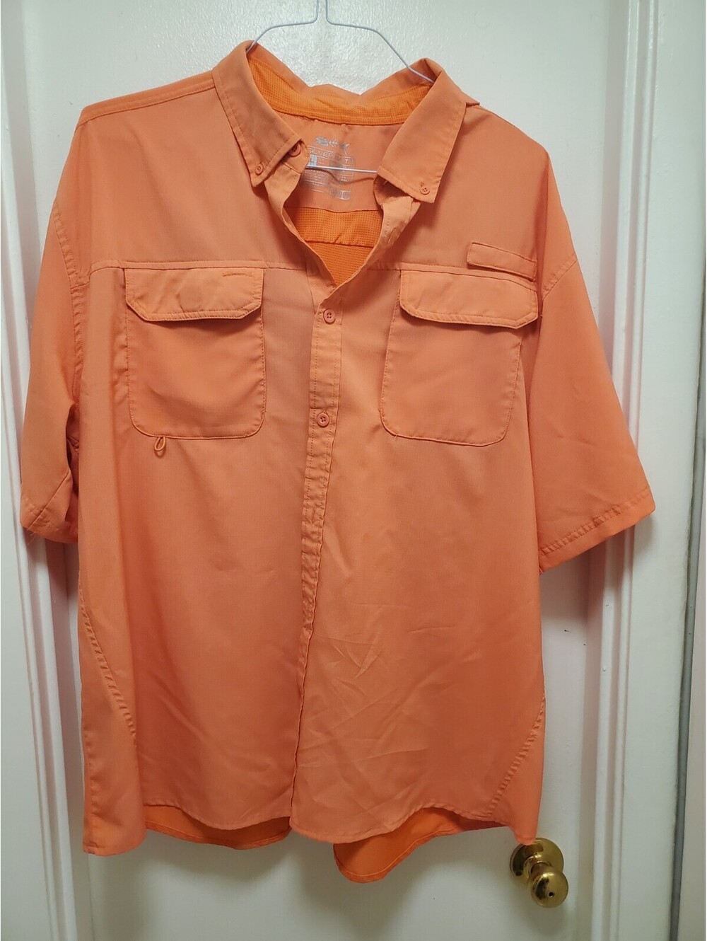 Silver Bait Mens XL Blue Short Sleeve Performance Fishing Shirt Vented Mesh PFG